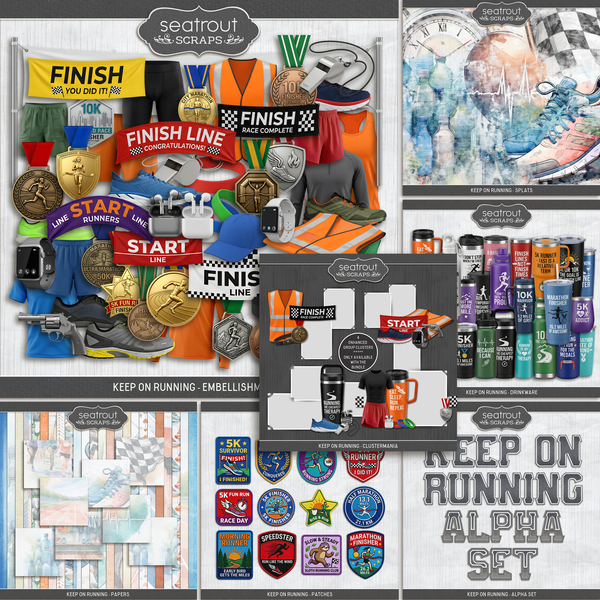 Keep On Running Bundle Digital Art - Digital Scrapbooking Kits