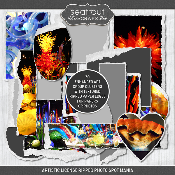 Artistic License Ripped Photo Spot Mania Digital Art - Digital Scrapbooking Kits
