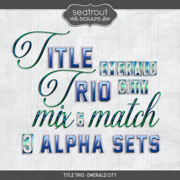 Title Trio - Emerald City Digital Art - Digital Scrapbooking Kits