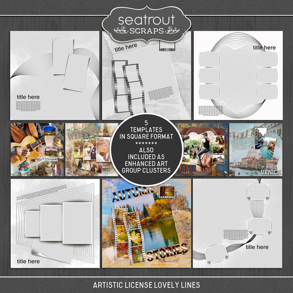 Artistic License Lovely Lines Digital Art - Digital Scrapbooking Kits