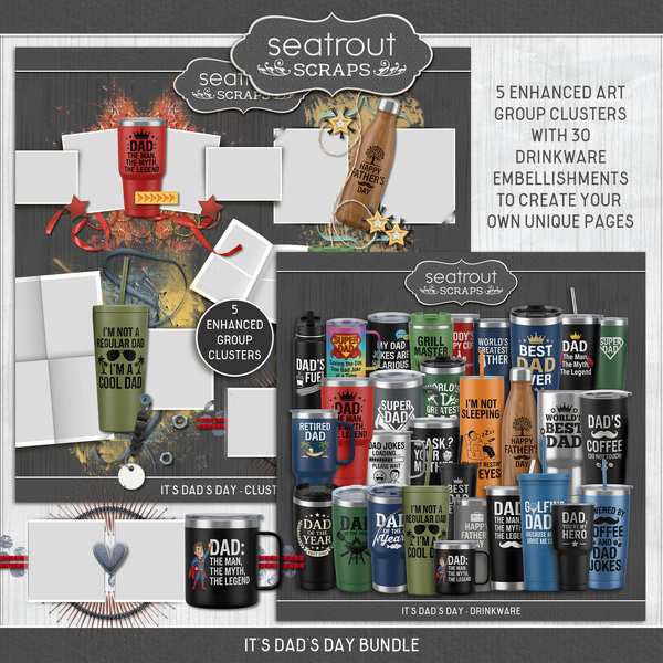 It's Dad's Day Bundle Digital Art - Digital Scrapbooking Kits