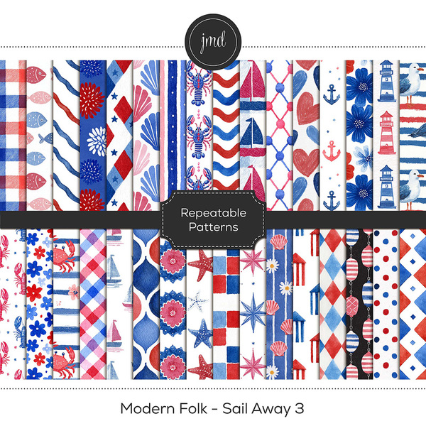 Modern Folk - Sail Away 3 Digital Art - Digital Scrapbooking Kits