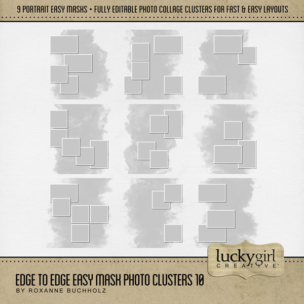 Edge to Edge Easy Mask Photo Clusters 10 Digital Art - Digital Scrapbooking Kits