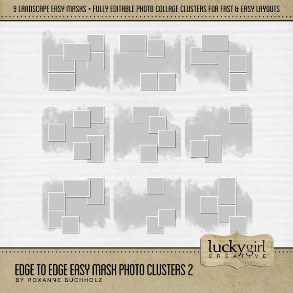 Edge to Edge Easy Mask Photo Clusters 2 Digital Art - Digital Scrapbooking Kits