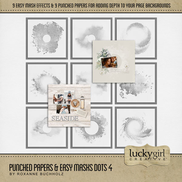 Punched Papers & Easy Masks Dots 4 Digital Art - Digital Scrapbooking Kits