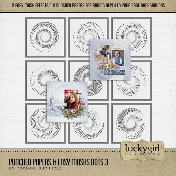 Punched Papers & Easy Masks Dots 3 Digital Art - Digital Scrapbooking Kits