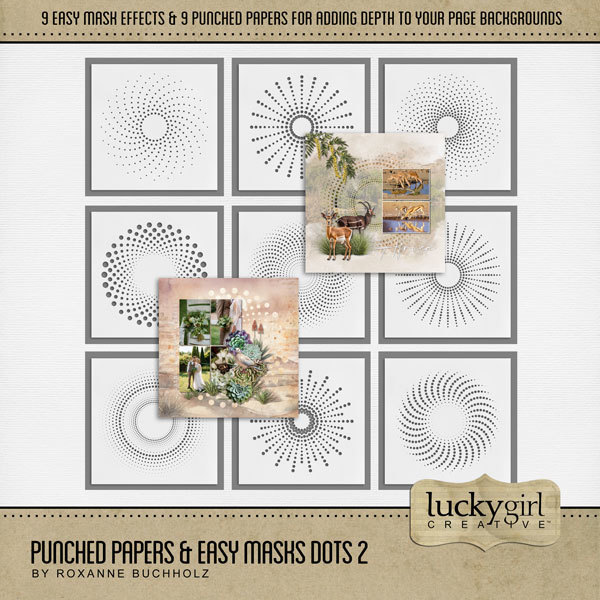 Punched Papers & Easy Masks Dots 2 Digital Art - Digital Scrapbooking Kits