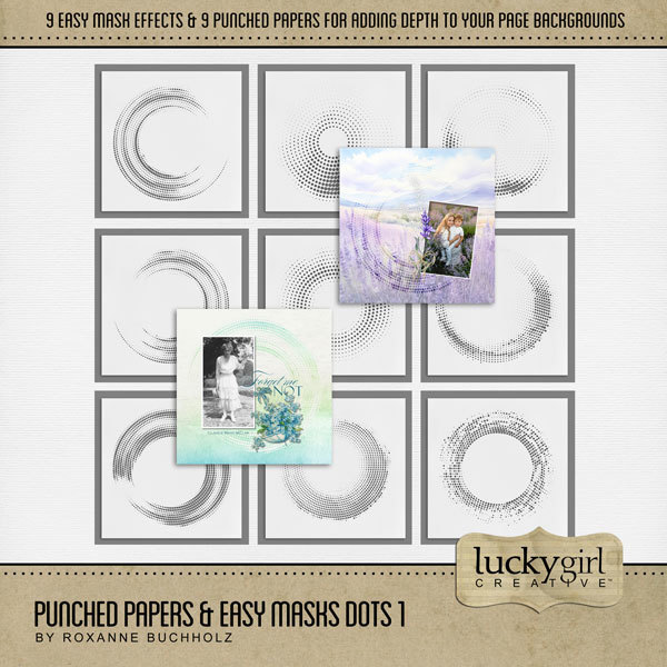Punched Papers & Easy Masks Dots 1 Digital Art - Digital Scrapbooking Kits
