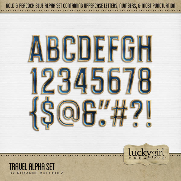 Travel Alpha Set Digital Art - Digital Scrapbooking Kits