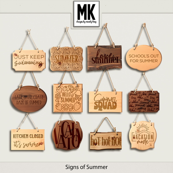 Signs of Summer Digital Art - Digital Scrapbooking Kits