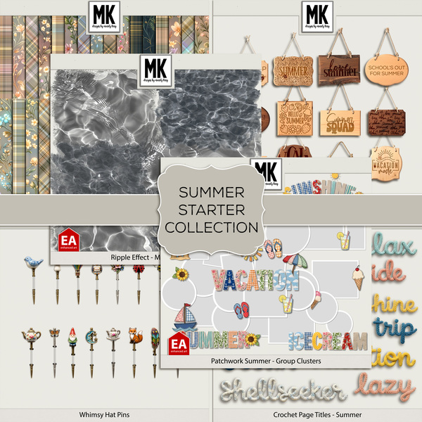 Summer Starter Collection Digital Art - Digital Scrapbooking Kits