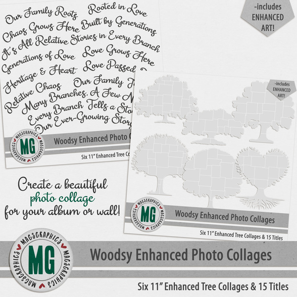Woodsy Enhanced Photo Collages Digital Art - Digital Scrapbooking Kits