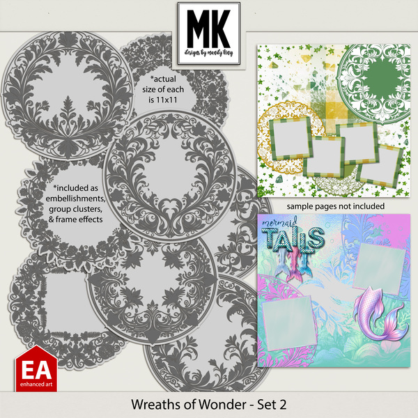 Wreaths of Wonder - Set 2 Digital Art - Digital Scrapbooking Kits
