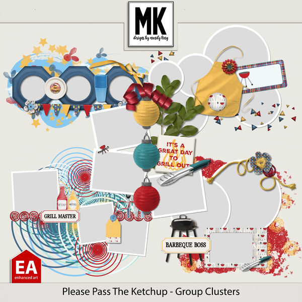 Please Pass the Ketchup - Group Clusters Digital Art - Digital Scrapbooking Kits