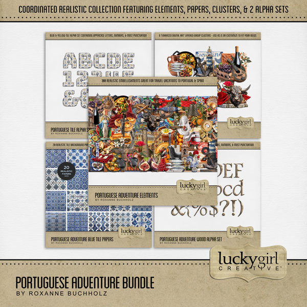 Portuguese Adventure Bundle Digital Art - Digital Scrapbooking Kits