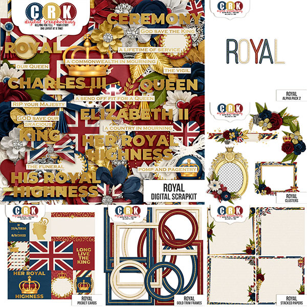 Royal Collection Digital Art - Digital Scrapbooking Kits