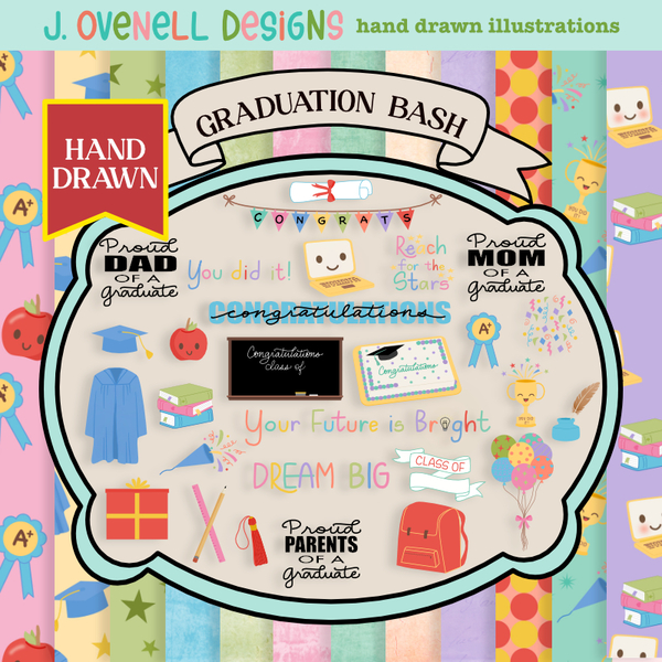 Graduation Bash Digital Art - Digital Scrapbooking Kits
