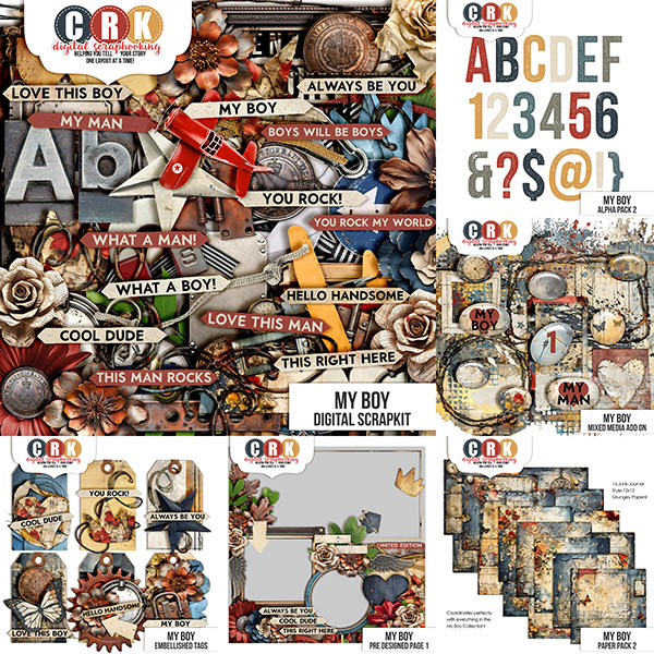 My Boy Collection Digital Art - Digital Scrapbooking Kits