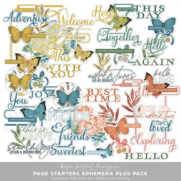 Page Starters Ephemera Plus Pack Digital Art - Digital Scrapbooking Kits