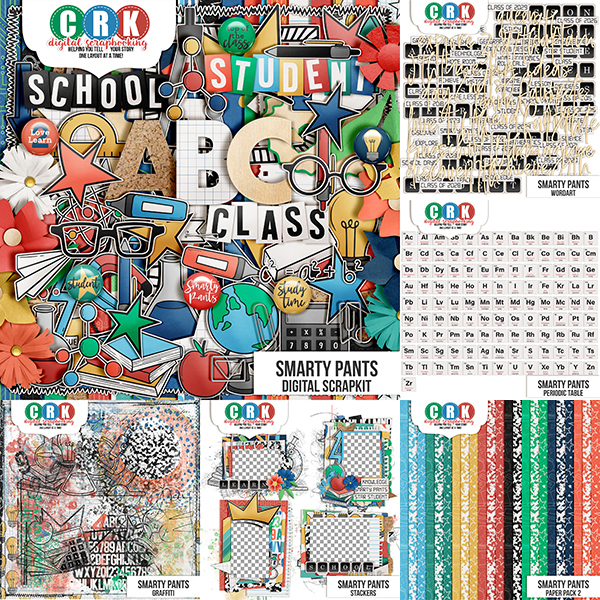 Smarty Pants Collection Digital Art - Digital Scrapbooking Kits