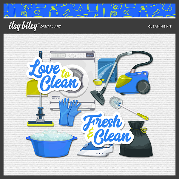 Cleaning Kit Digital Art - Digital Scrapbooking Kits