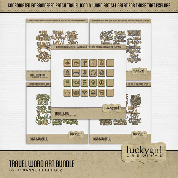 Travel Word Art Bundle Digital Art - Digital Scrapbooking Kits