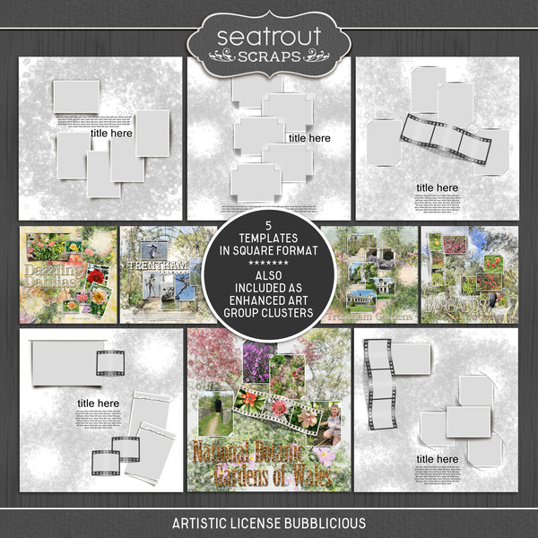 Artistic License Bubblicious Digital Art - Digital Scrapbooking Kits