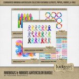 Rainbows & Ribbons Watercolor Bundle