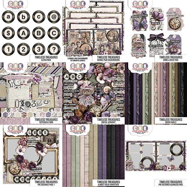 Timeless Treasures Bundle Digital Art - Digital Scrapbooking Kits