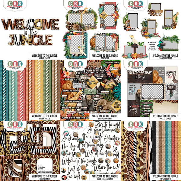 Welcome to the Jungle Collection Digital Art - Digital Scrapbooking Kits