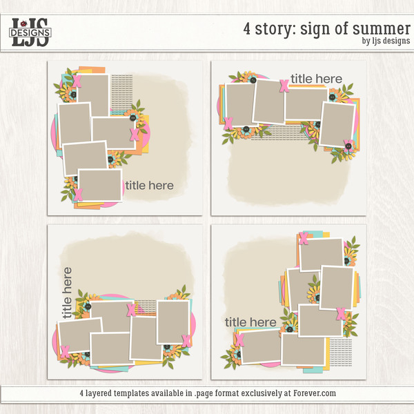 4 Story - Sign of Summer Digital Art - Digital Scrapbooking Kits