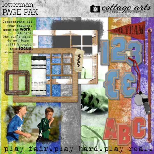 Letterman Page Pak  Digital Art - Digital Scrapbooking Kits