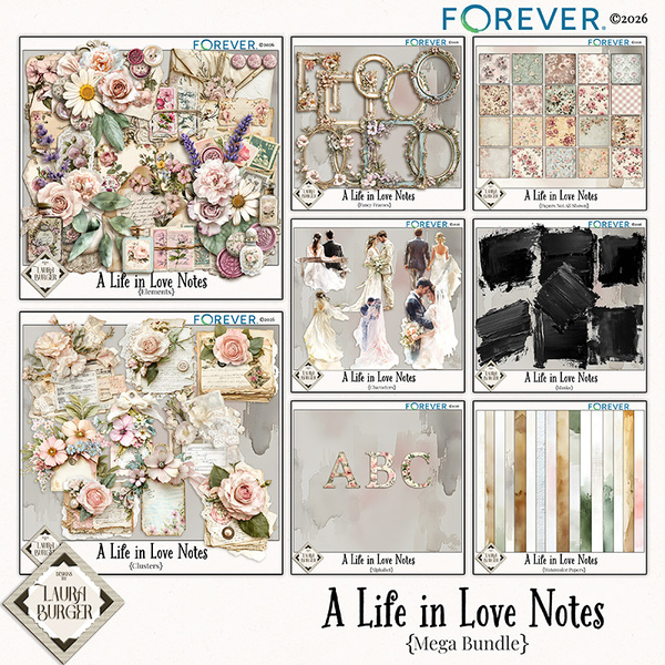 A Life in Love Notes Mega Bundle Digital Art - Digital Scrapbooking Kits
