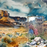 Travel Scenic Watercolor Elements