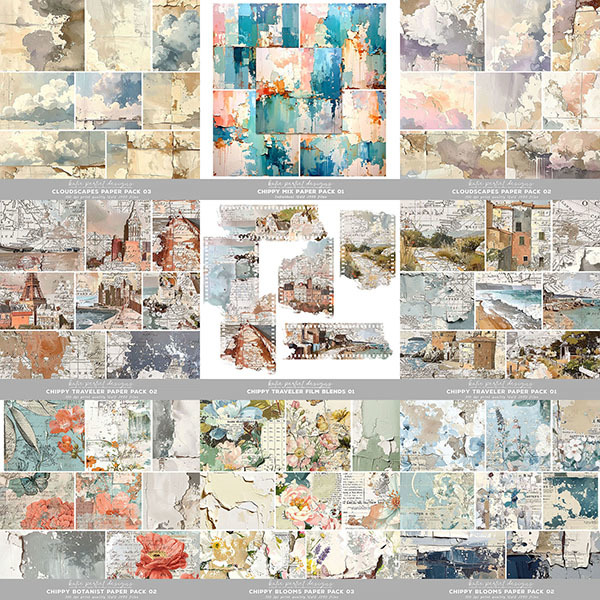 Chippy Artistry Scrapbook Bundle Digital Art - Digital Scrapbooking Kits