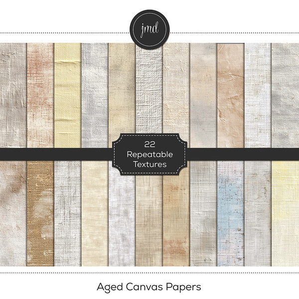 Aged Canvas Papers Digital Art - Digital Scrapbooking Kits