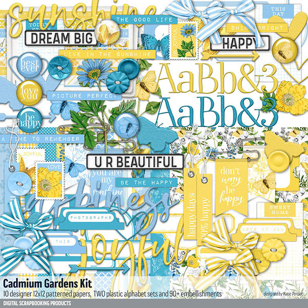 Cadmium Gardens Scrapbook Kit Digital Art - Digital Scrapbooking Kits