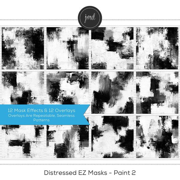 Distressed EZ Masks - Paint 2 Digital Art - Digital Scrapbooking Kits