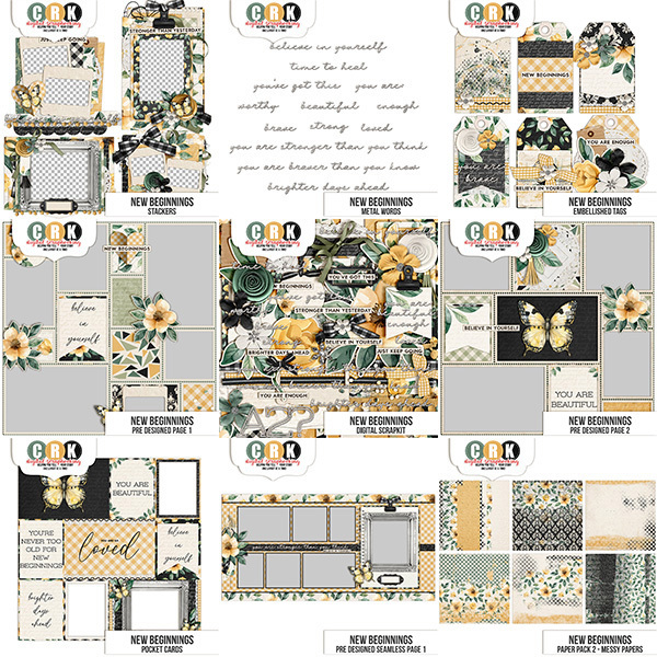 New Beginnings Collection Digital Art - Digital Scrapbooking Kits