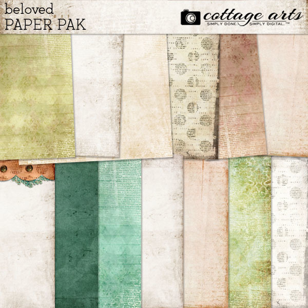 Beloved Paper Pak Digital Art - Digital Scrapbooking Kits