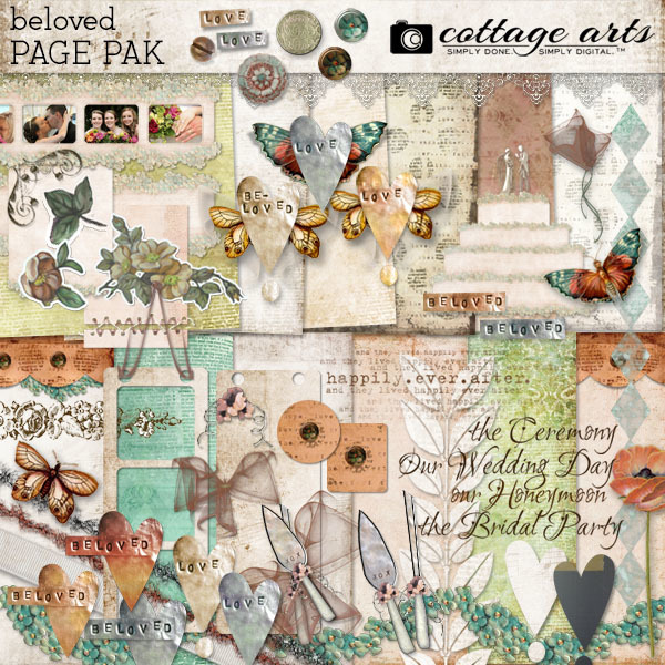 Beloved Page Pak Digital Art - Digital Scrapbooking Kits