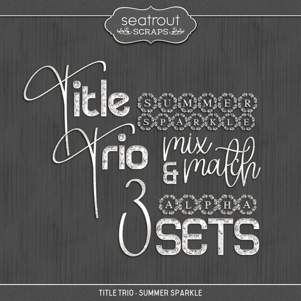 Title Trio - Summer Sparkle Digital Art - Digital Scrapbooking Kits