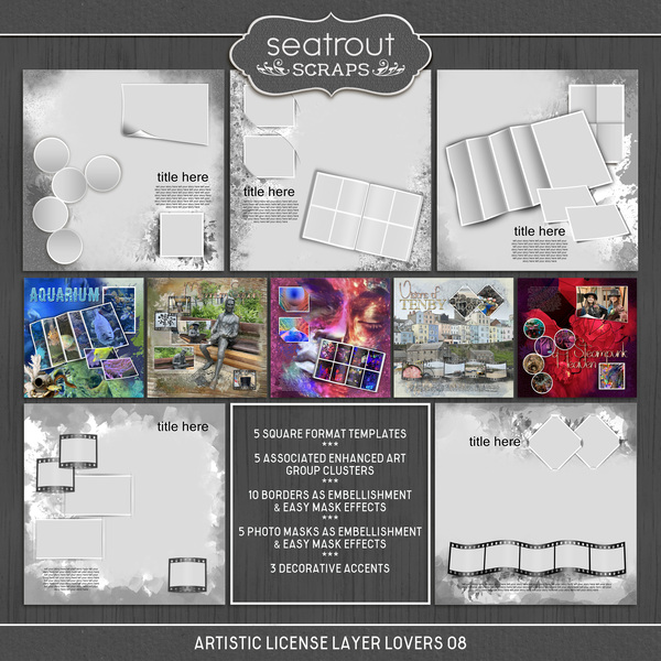 Artistic License Layer Lovers 08 Digital Art - Digital Scrapbooking Kits