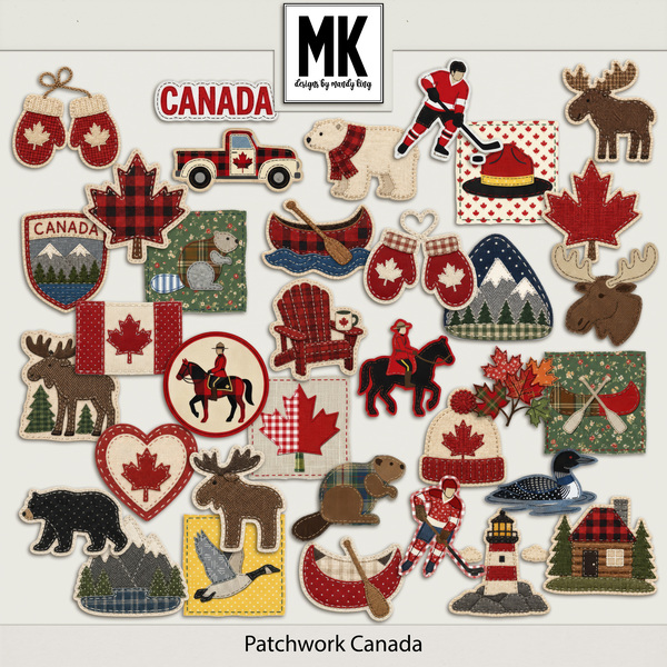 Patchwork Canada Digital Art - Digital Scrapbooking Kits