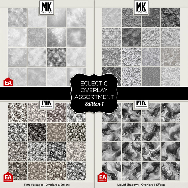 Eclectic Overlay Assortment - Edition 1 Digital Art - Digital Scrapbooking Kits
