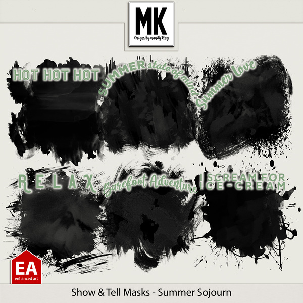 Show & Tell Masks - Summer Sojourn Digital Art - Digital Scrapbooking Kits