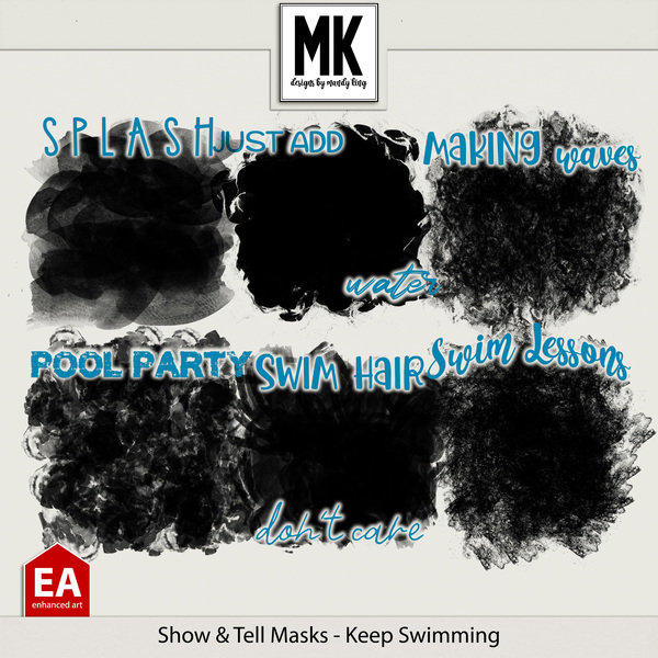 Show & Tell Masks - Keep Swimming Digital Art - Digital Scrapbooking Kits