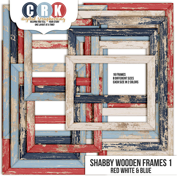 Shabby Wooden Frames Digital Art - Digital Scrapbooking Kits