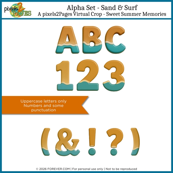 Alpha Set - Sand & Surf Digital Art - Digital Scrapbooking Kits