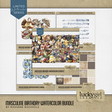 Masculine Birthday Watercolor Bundle